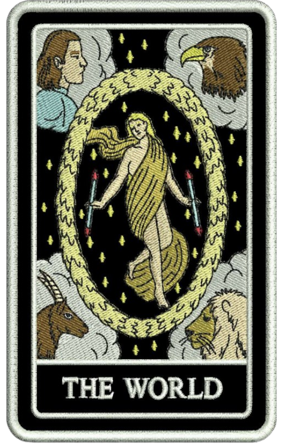 THE WORLD TAROT PATCH HOODIE